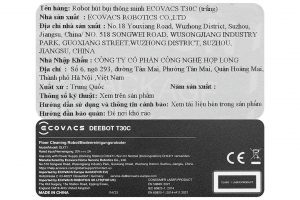 Robot hút bụi lau nhà Ecovacs T30C - Trắng