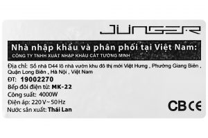 Bếp từ đôi âm Junger MK-22 4000W