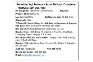 Robot hút bụi lau nhà Roborock Saros 20 Sonic Complete - Đen