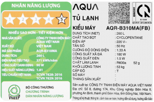 Tủ lạnh Aqua Inverter 260 lít AQR-B310MA(FB)