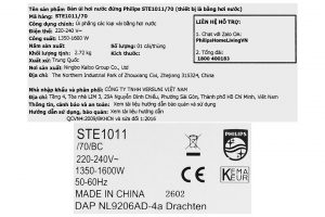 Bàn ủi hơi nước đứng Philips STE1011/70 1600W
