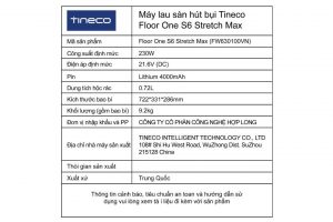 Máy hút bụi lau nhà Tineco Floor One S6 Stretch Max