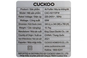 Máy lọc không khí Cuckoo CAC-H2110FW 58W