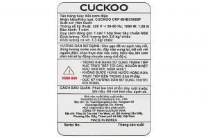 Nồi cơm áp suất cao tần Cuckoo 1.08 lít CRP-BHBC0600F