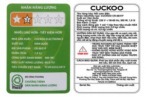 Nồi cơm điện tử Cuckoo 1 lít CR-0631F/IVPIVNCV